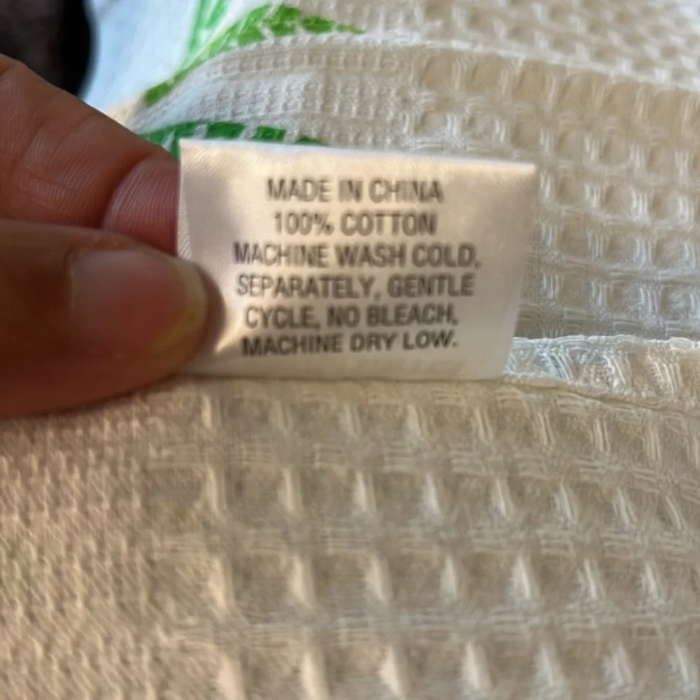 NWOT Two Crate & Barrel Tannenbaum Christmas Tree / Holiday Waffle Dish Cloths